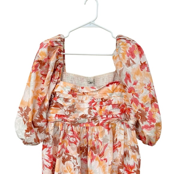 Abercrombie & Fitch Poplin Puff Sleeve Mini Dress - Size XL - Pink - Picture 10 of 13